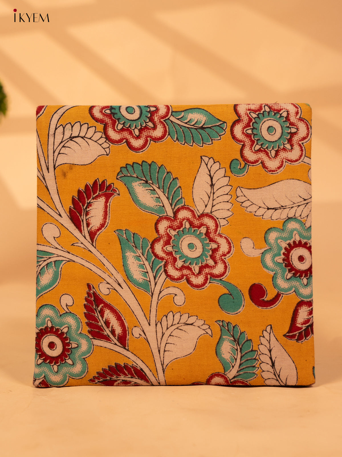 Foldable Korai Box with Kalamkari Fabric Top - Blue - KB26114