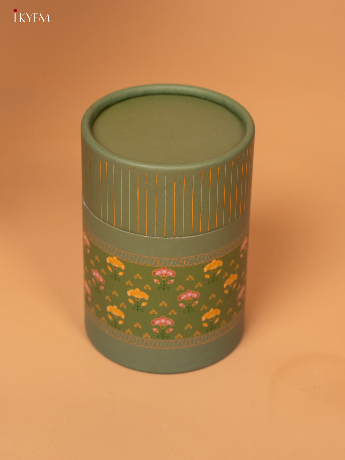 Digital Printed Dry Fruit Paper Mache Jar - Green 5 Inch- KB27118