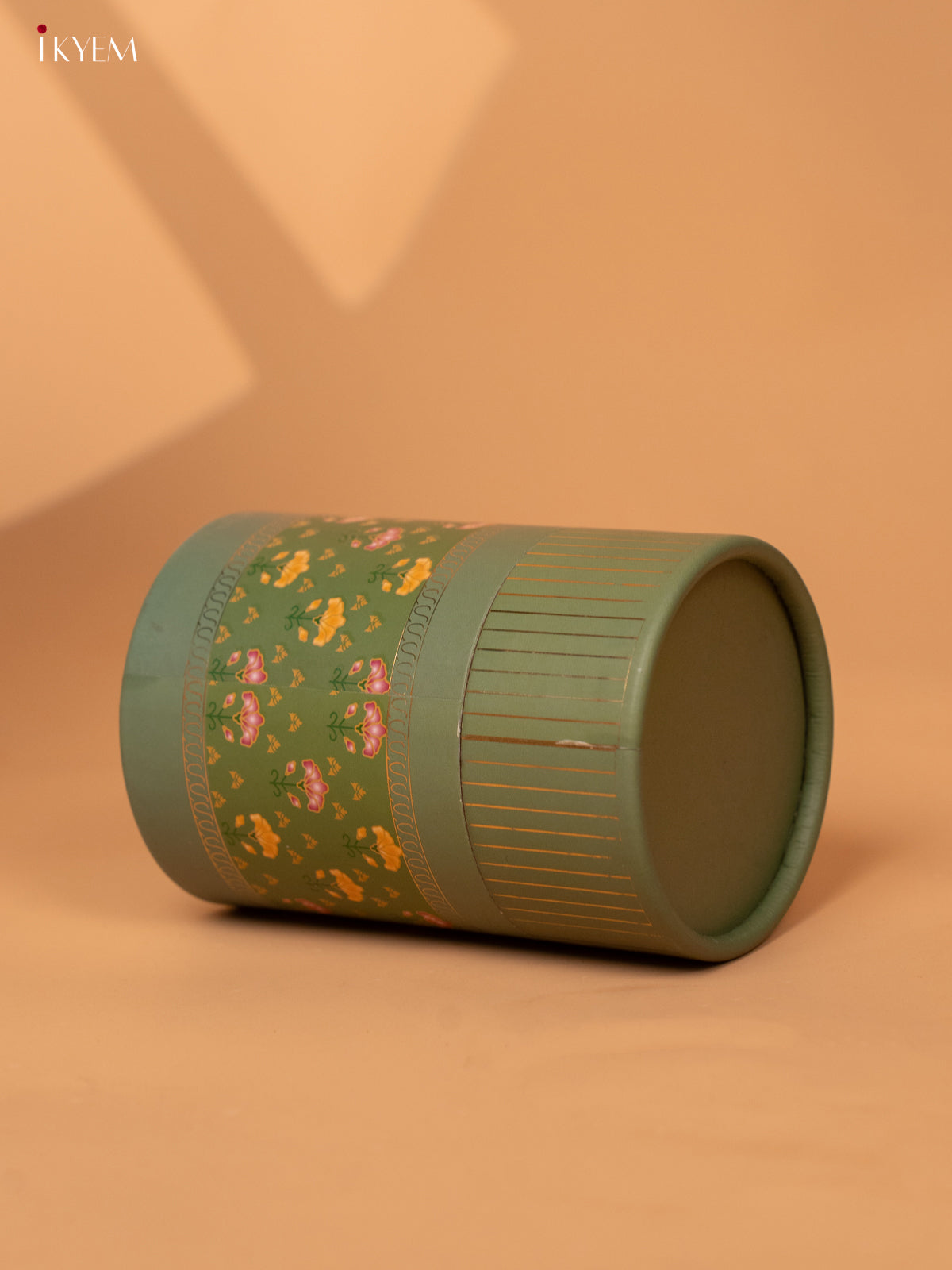 Digital Printed Dry Fruit Paper Mache Jar - Green 5 Inch- KB27118