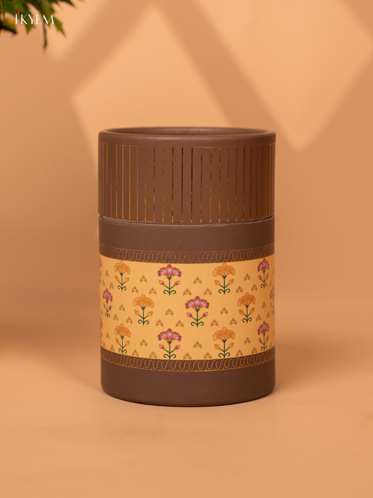 Digital Printed Dry Fruit Paper Mache Jar - yellow 5 Inch- KB27119