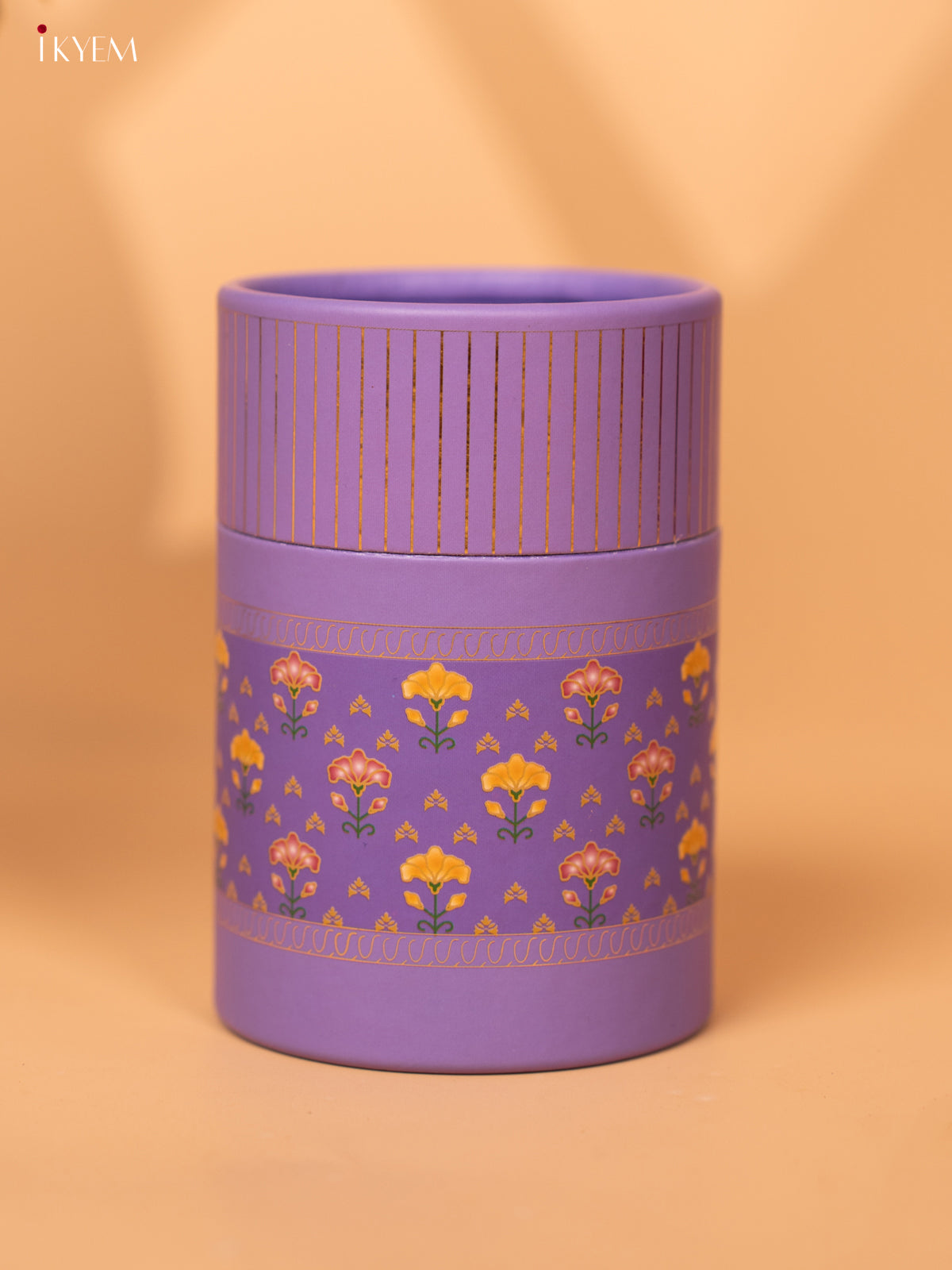 Digital Printed Dry Fruit Paper Mache Jar - Violet 5 Inch- KB27120