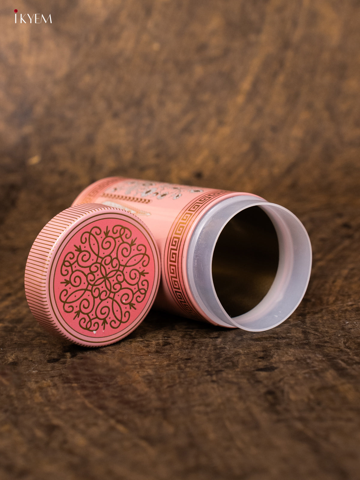 Digital Printed Dry Fruit Tin Jar Cylinder Big - Pink 6 Inch- KB27124