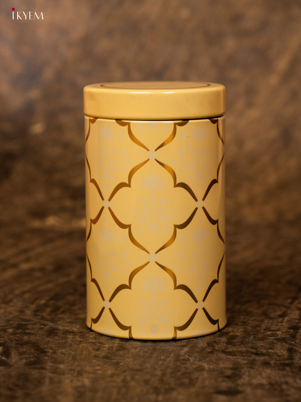 Digital Printed Dry Fruit Tin Jar Cylinder - yellow 5 Inch- KB27126