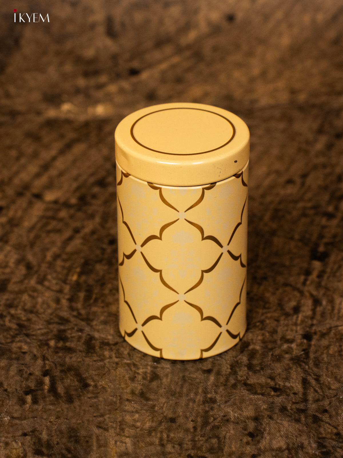 Digital Printed Dry Fruit Tin Jar Cylinder - yellow 5 Inch- KB27126