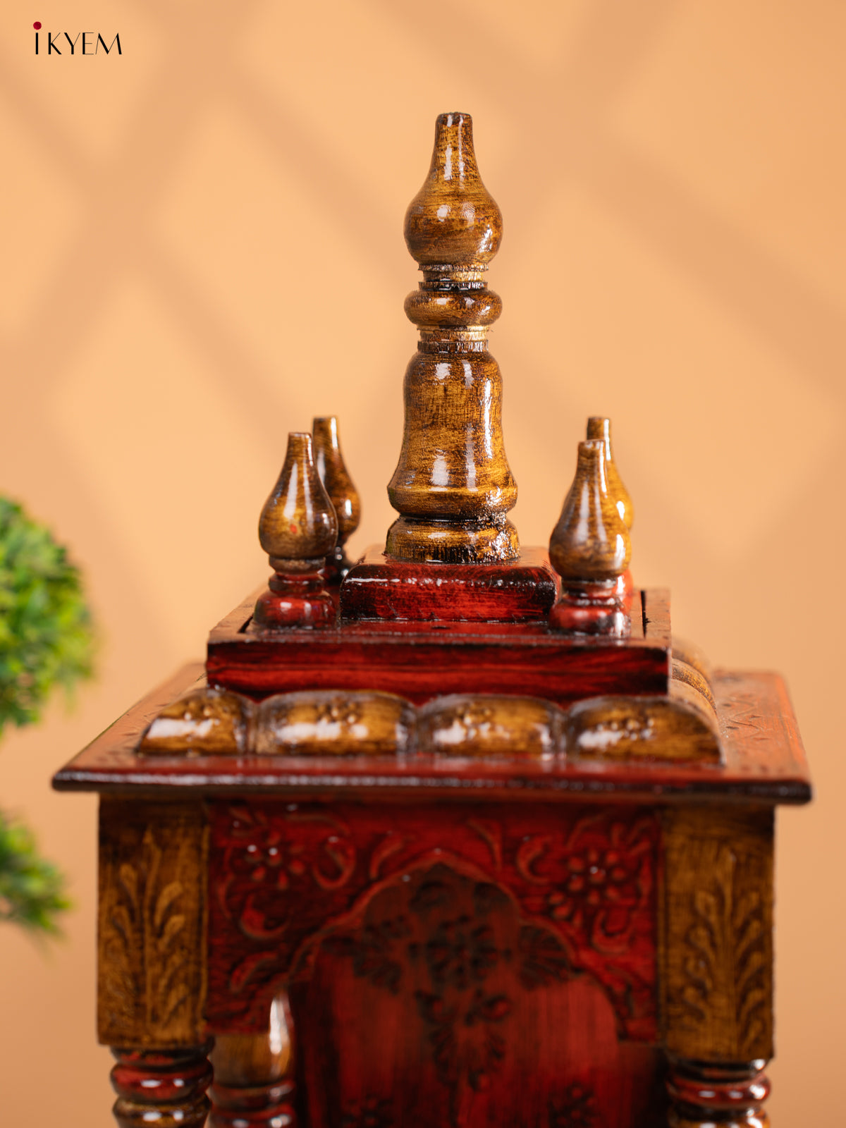 Hand Painted Wooden Pooja Mandir/Mandapam with Drawer-19 inch -KC01112