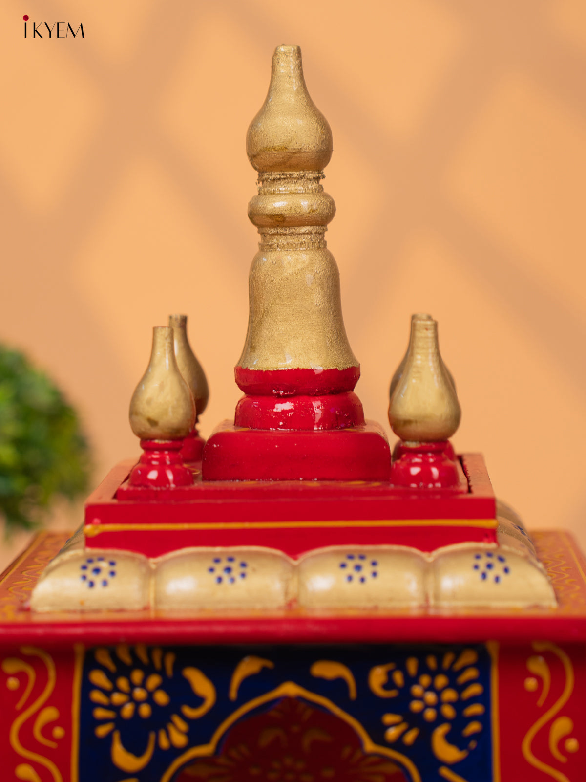 Hand Painted Wooden Pooja Mandir/Mandapam with Drawer 19 Inch-KC01115