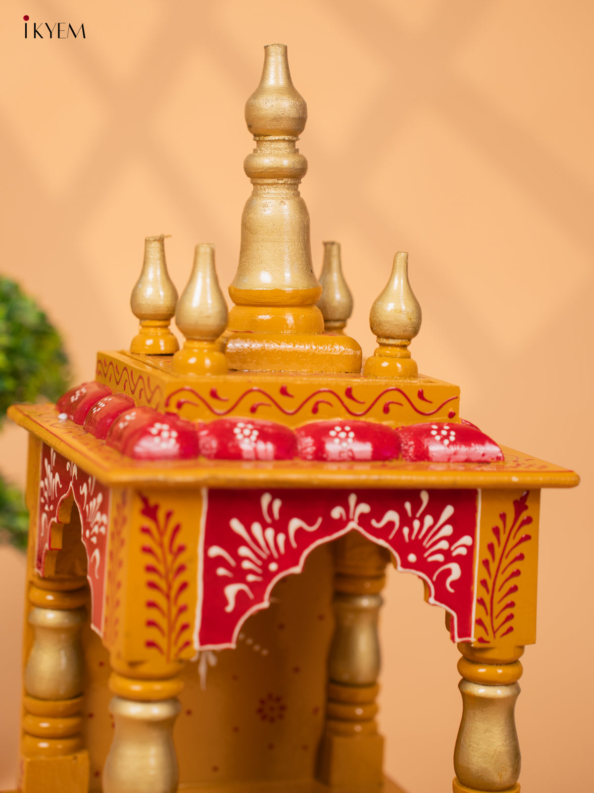 Hand Painted Wooden Pooja Mandir/Mandapam with Drawer 19 Inch-KC01116