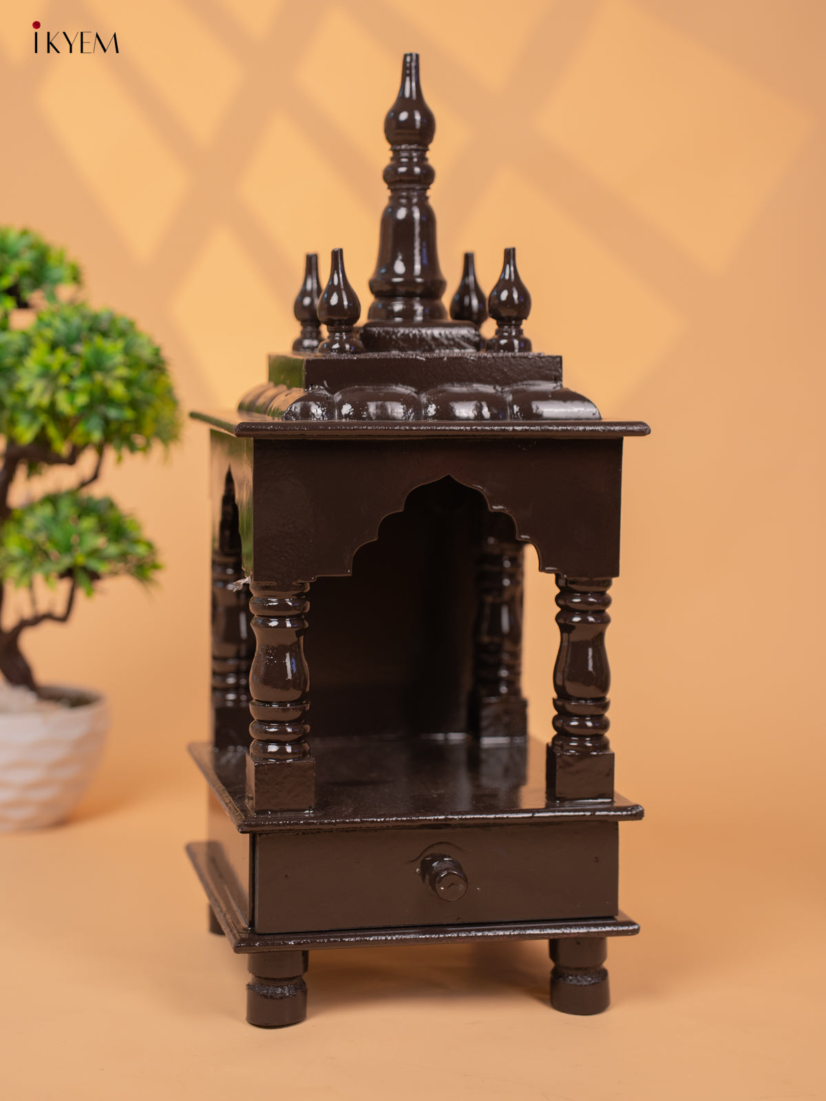 Handpainted wooden Pooja Mandir/Mandapam with Drawer - 19 Inch -KC01117