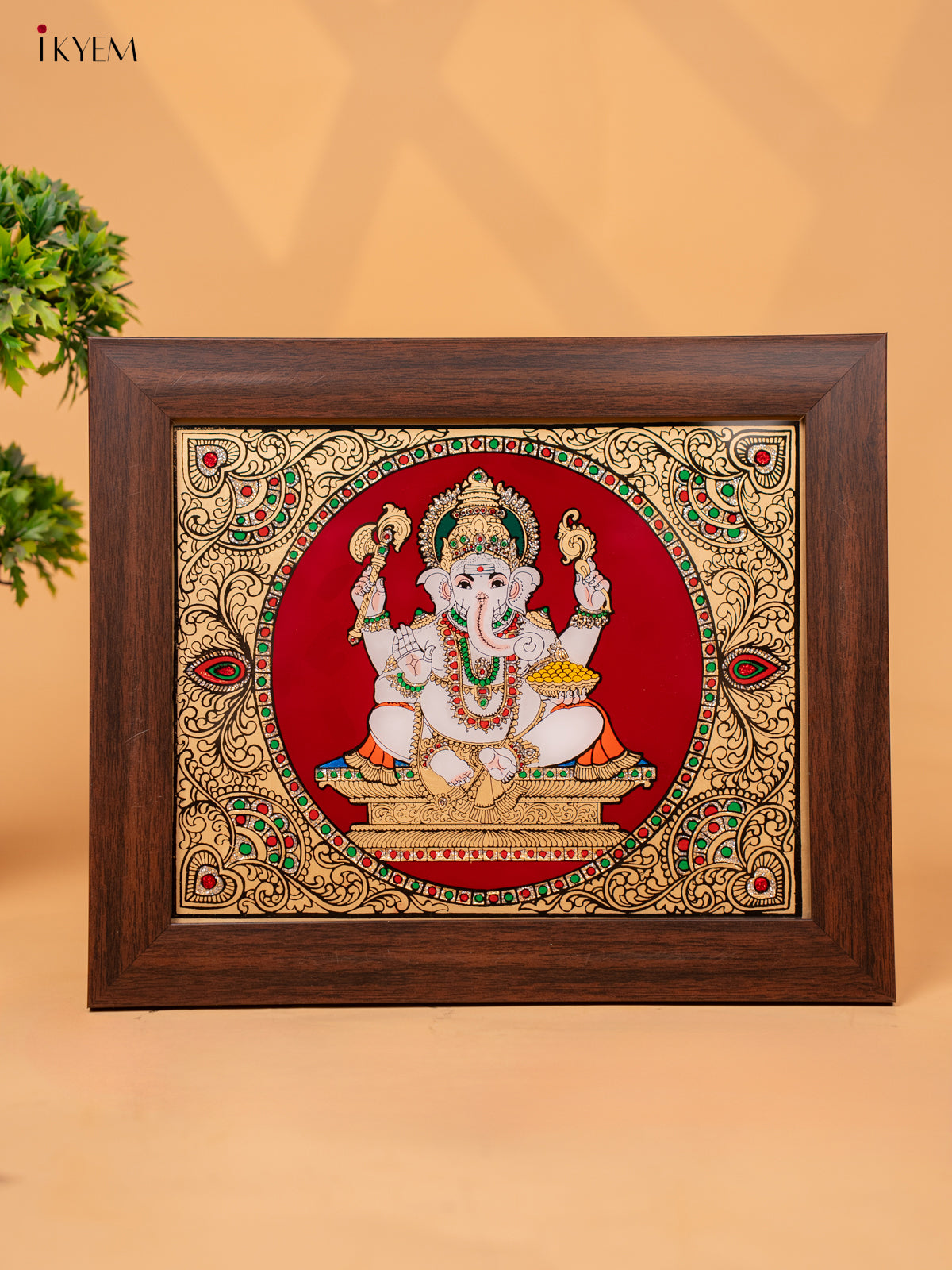 Reverse Glass Painted Photo Frame Ganesha (12x10)- KC04125