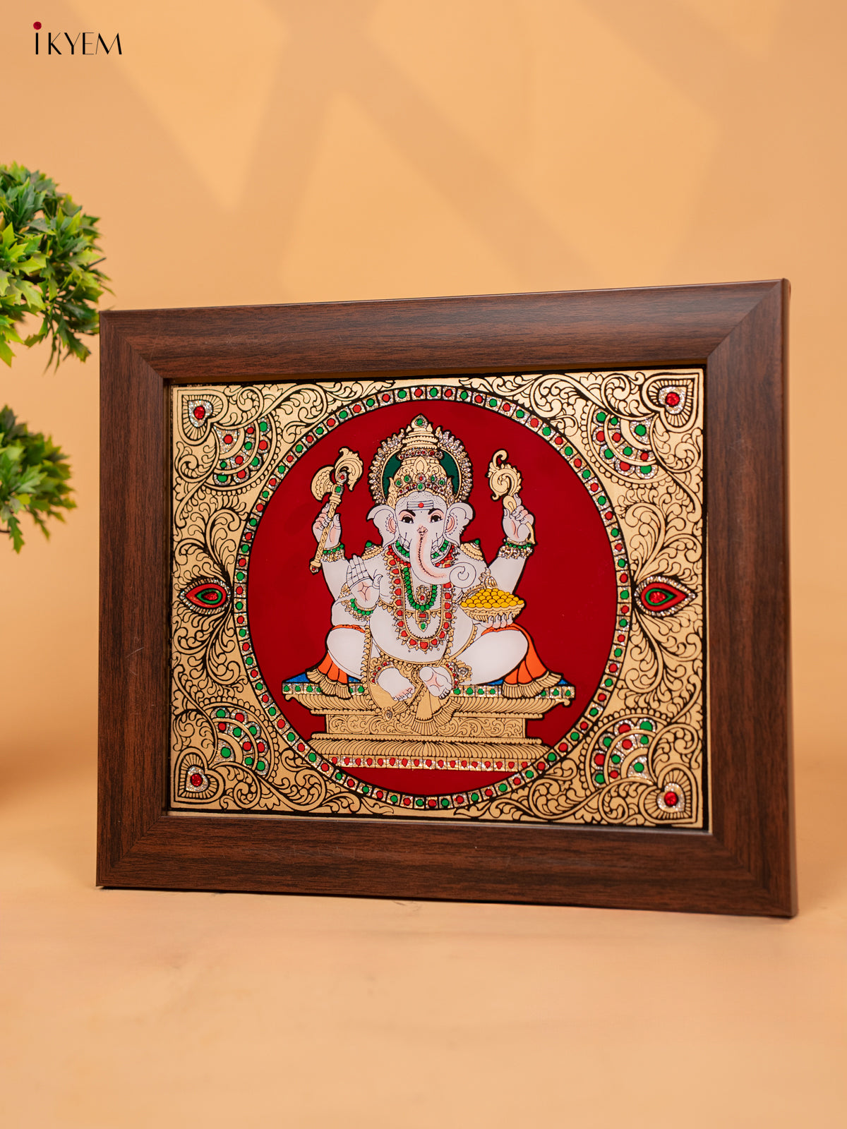 Reverse Glass Painted Photo Frame Ganesha (12x10)- KC04125