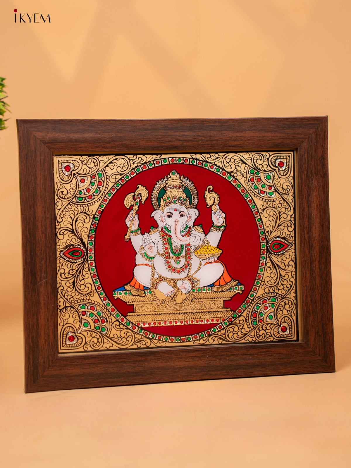 Reverse Glass Painted Photo Frame Ganesha (12x10)- KC04125