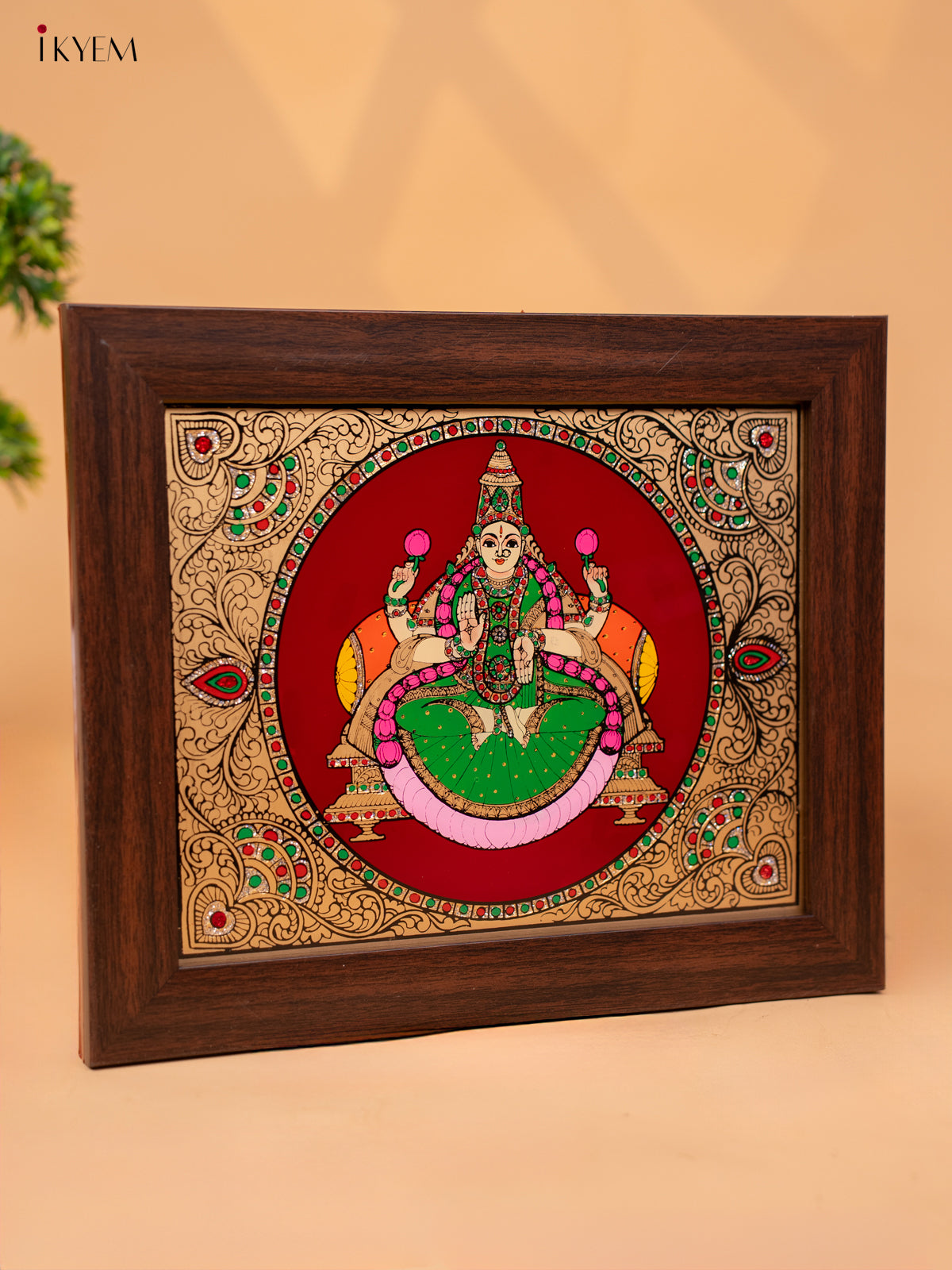 Reverse Glass Painted Photo Frame Lakshmi - (10x12) - KC04128