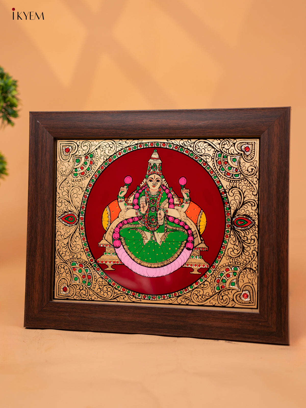 Reverse Glass Painted Photo Frame Lakshmi - (10x12) - KC04128