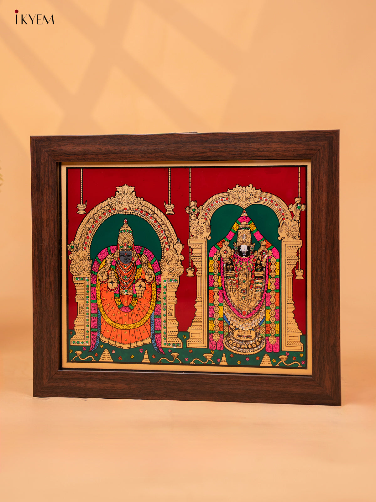 Reverse Glass Painted Photo Frame Balaji Padmavathi - (14x12) - KC04129