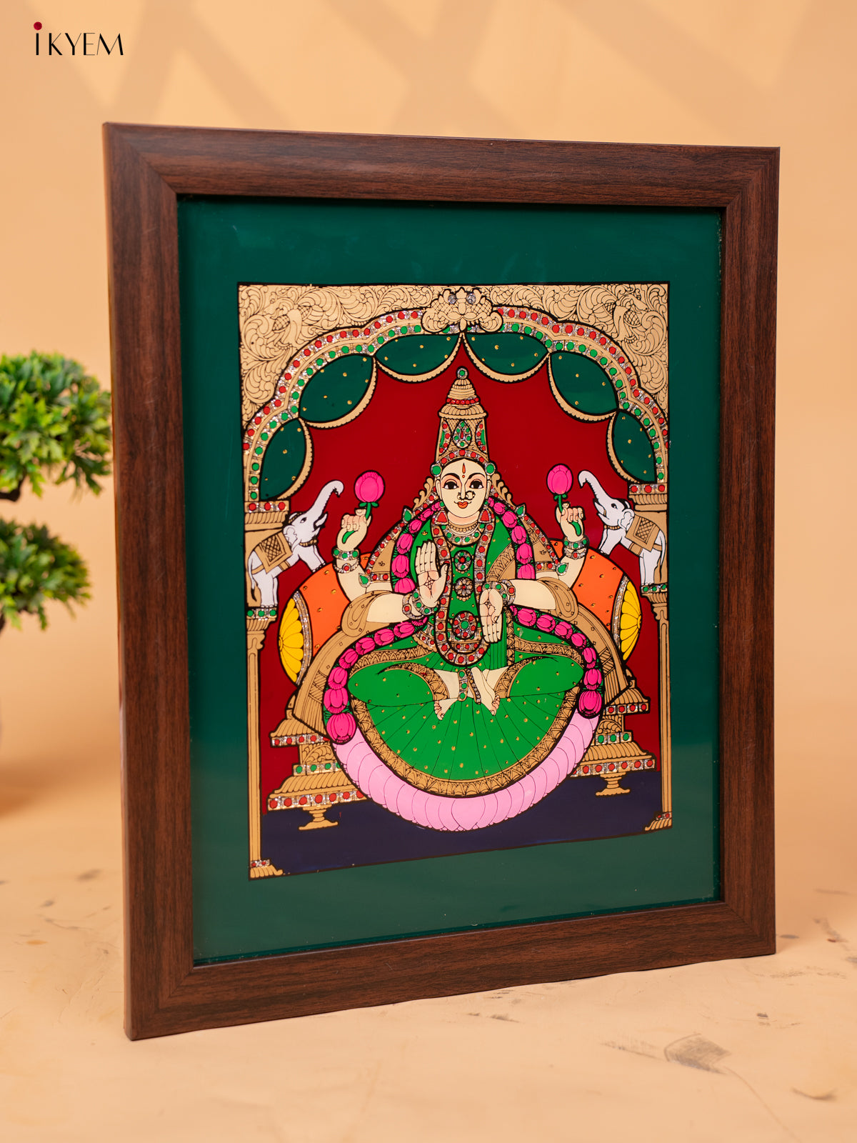 Reverse Glass Painted Photo Frame Lakshmi - (17x14) - KC04131