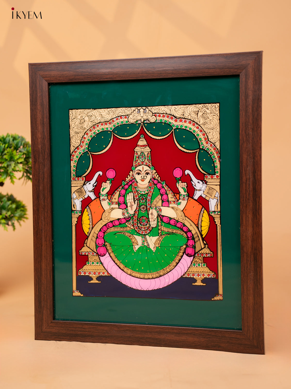 Reverse Glass Painted Photo Frame Lakshmi - (17x14) - KC04131