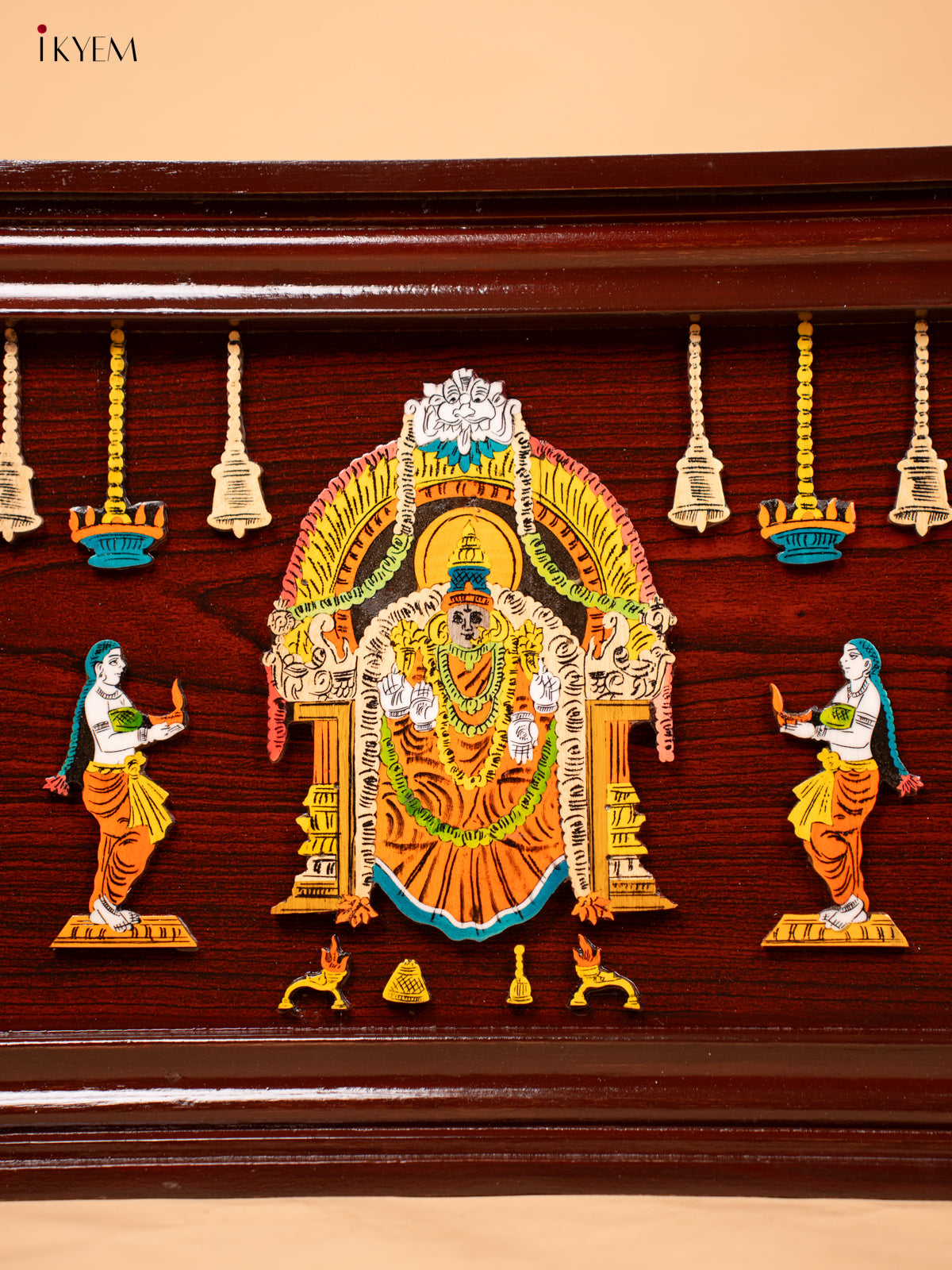 Mysore Rosewood Inlay 3D Panel - Balaji and Padmavathi - KC04134