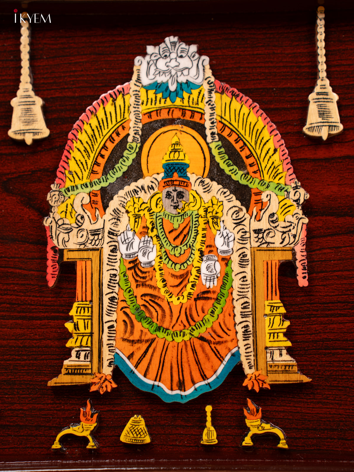 Mysore Rosewood Inlay 3D Panel - Balaji and Padmavathi - KC04134