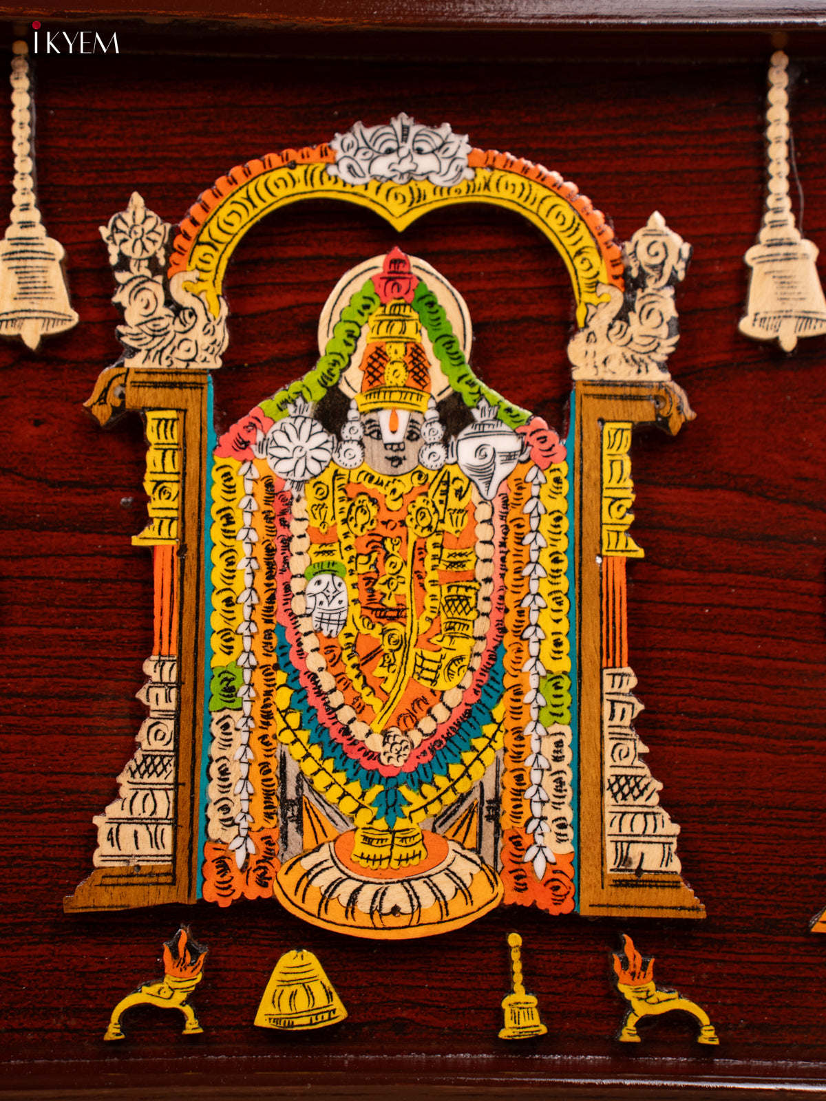 Mysore Rosewood Inlay 3D Panel - Balaji and Padmavathi - KC04134