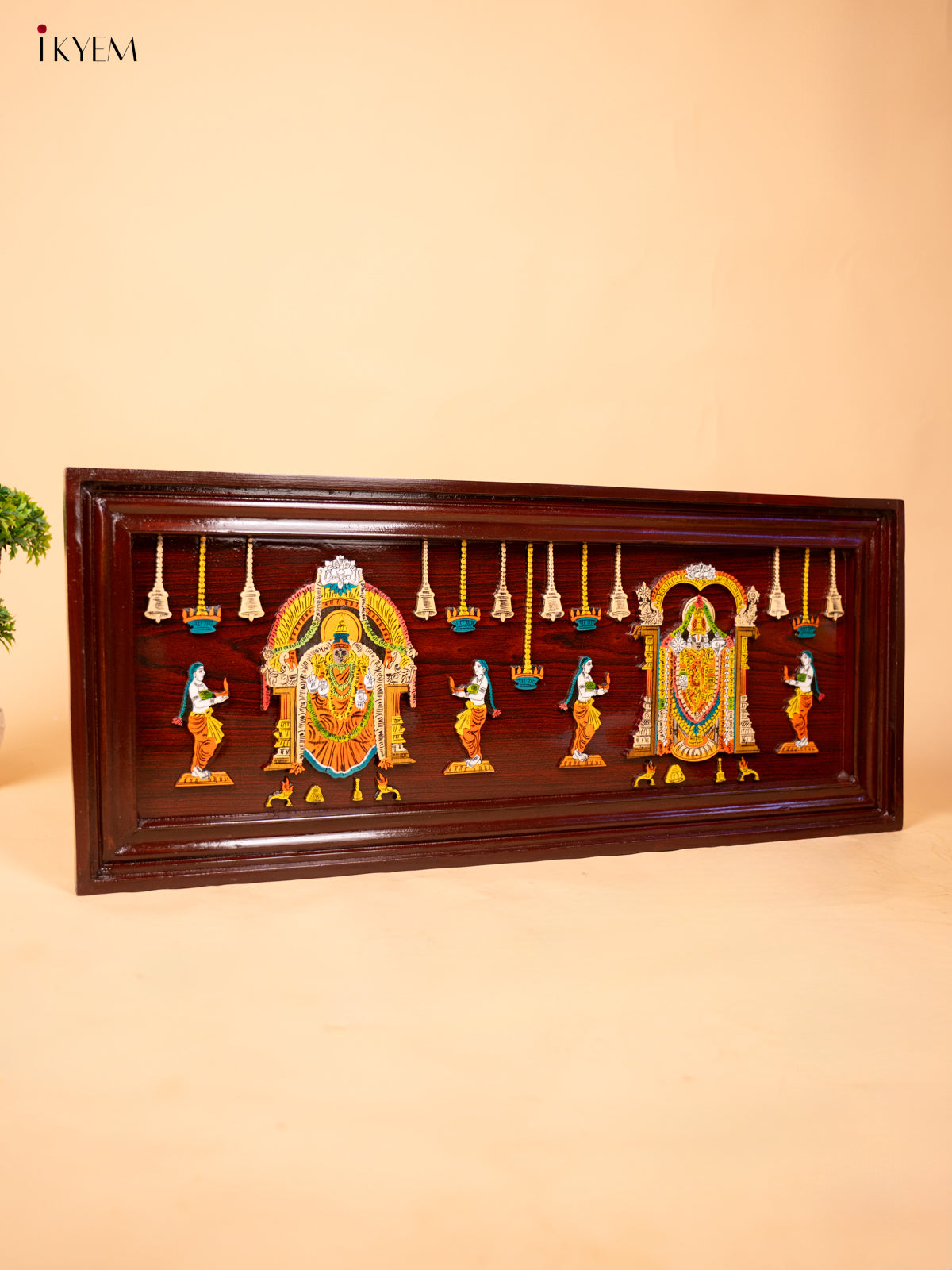 Mysore Rosewood Inlay 3D Panel - Balaji and Padmavathi - KC04134