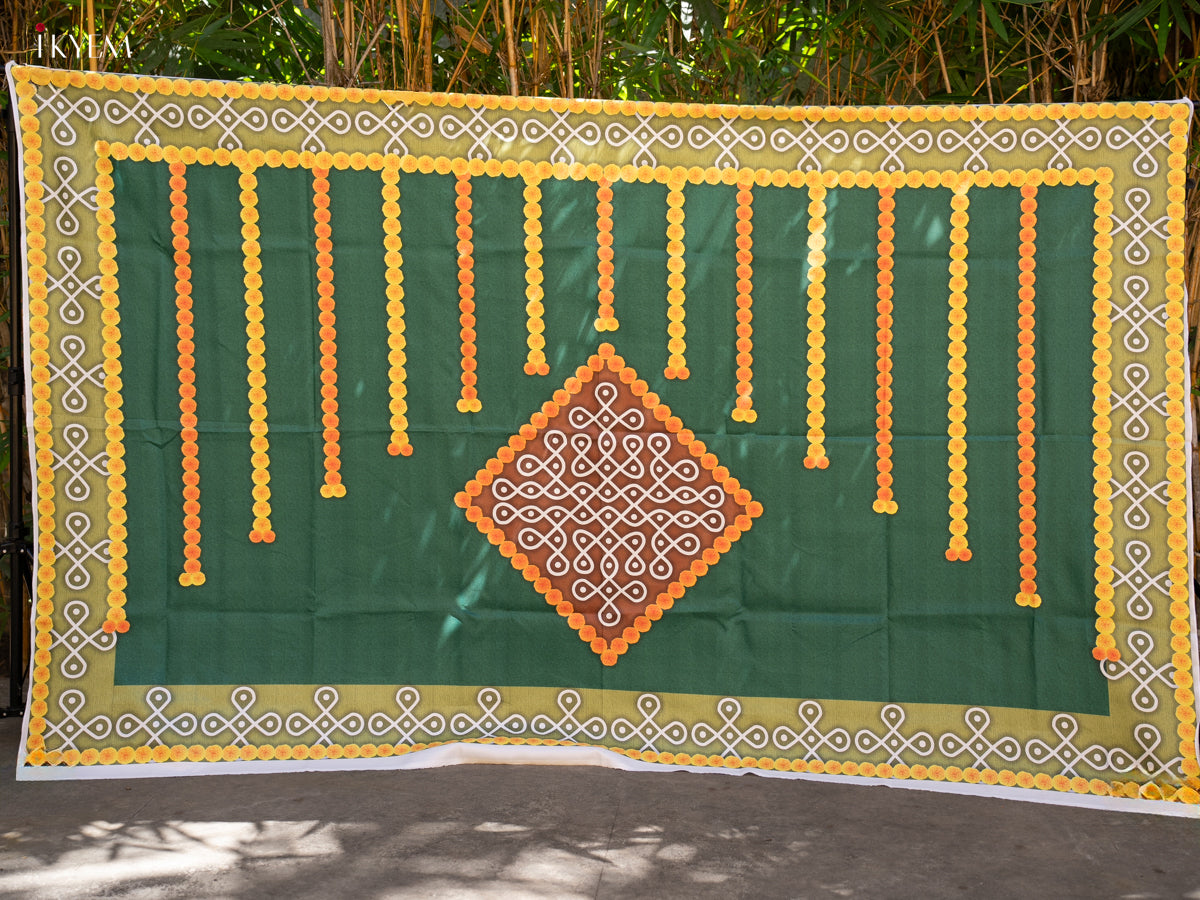 Kolam Backdrop - Green- (5×8 feet)-KC11123