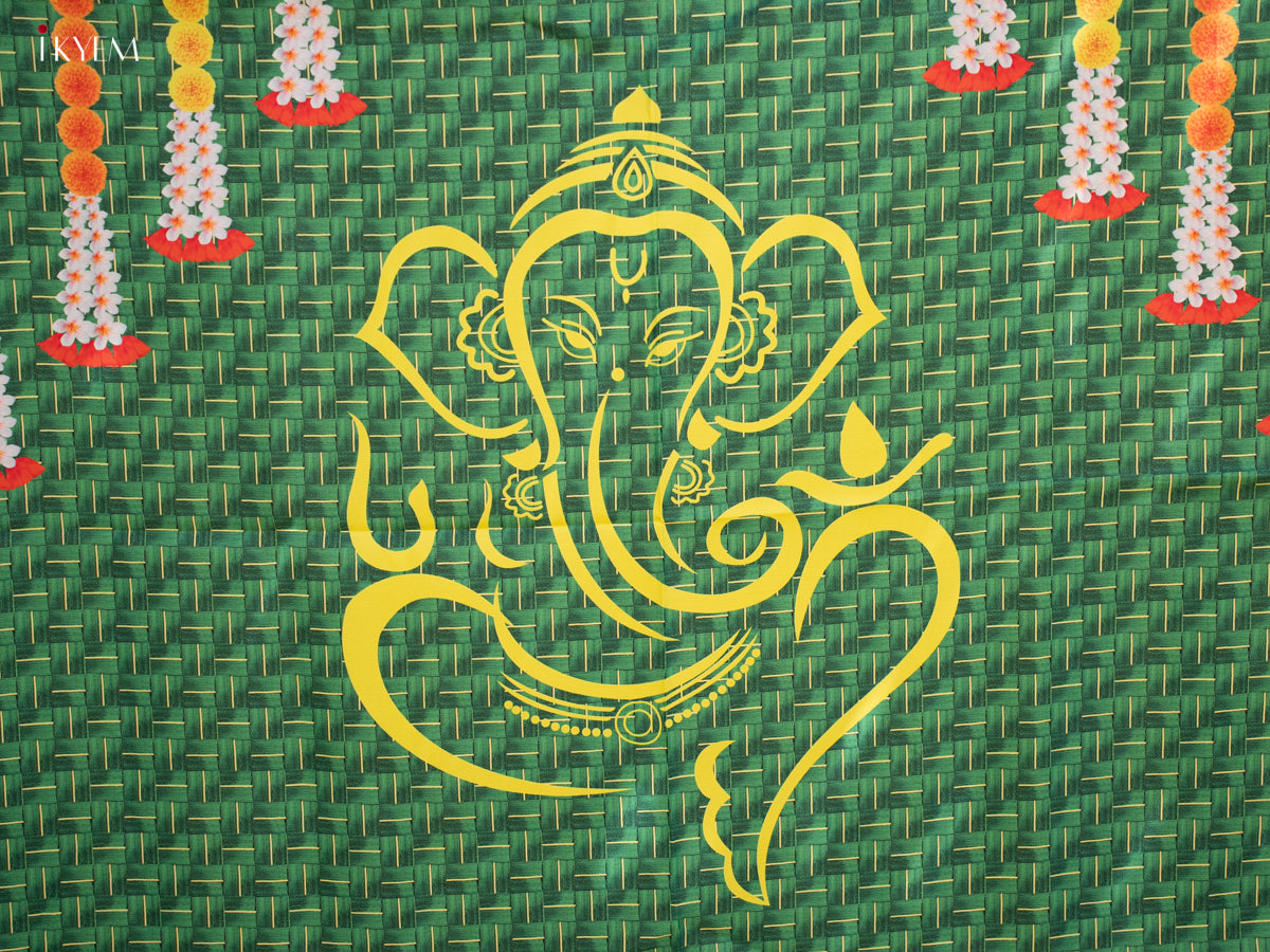 Ganesha Backdrop - Green - (5×8 feet) - KC11127