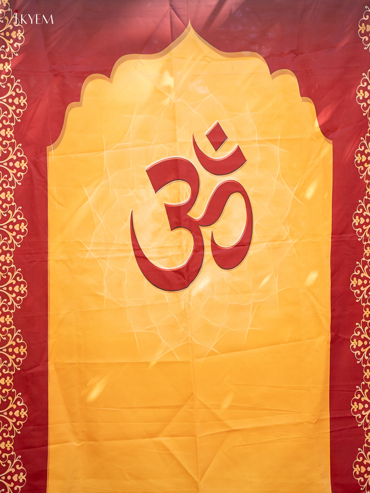 Ganesha Backdrop - yellow with Red- (5×8 feet) - KC11128