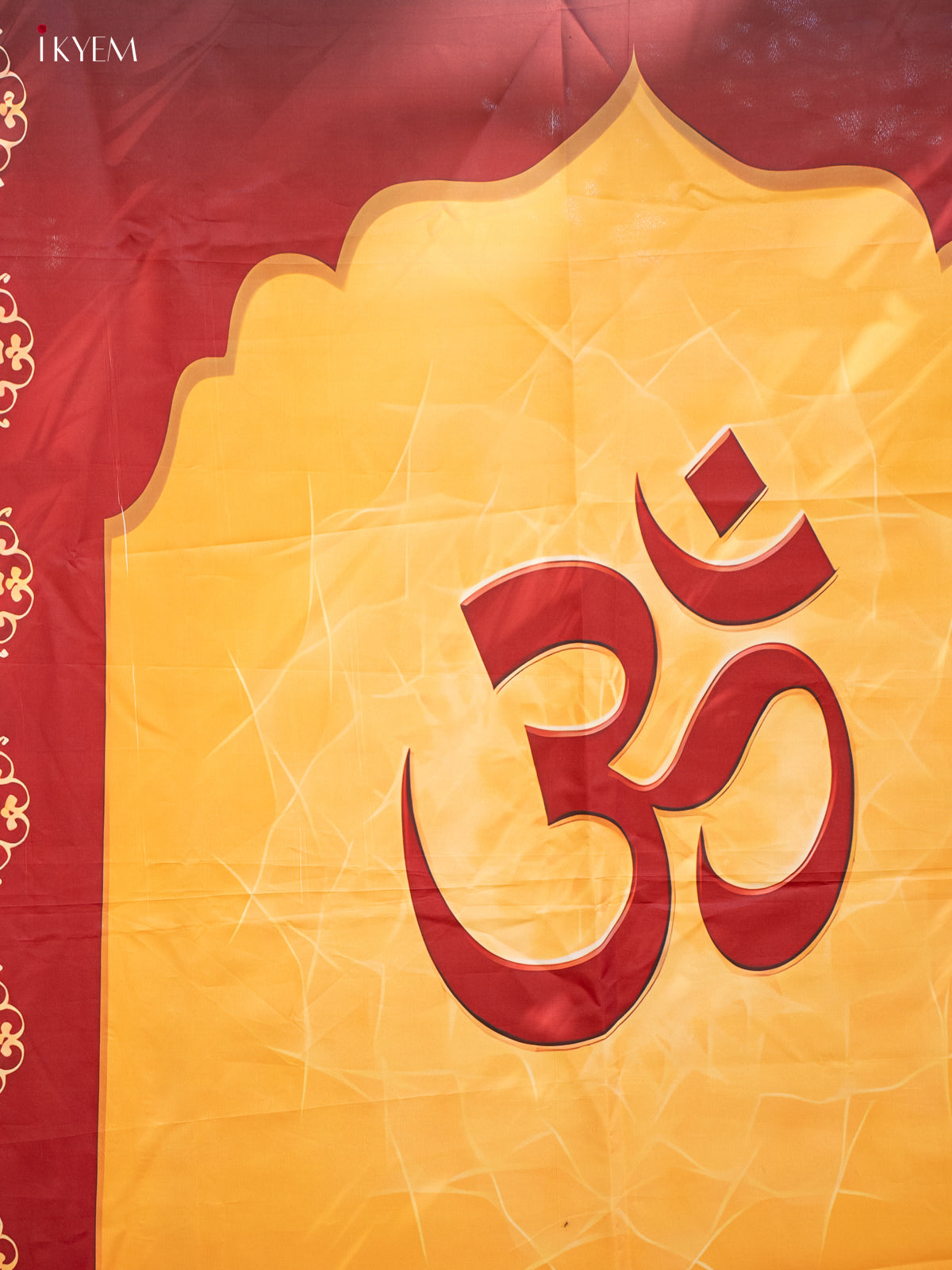 Ganesha Backdrop - yellow with Red- (5×8 feet) - KC11128