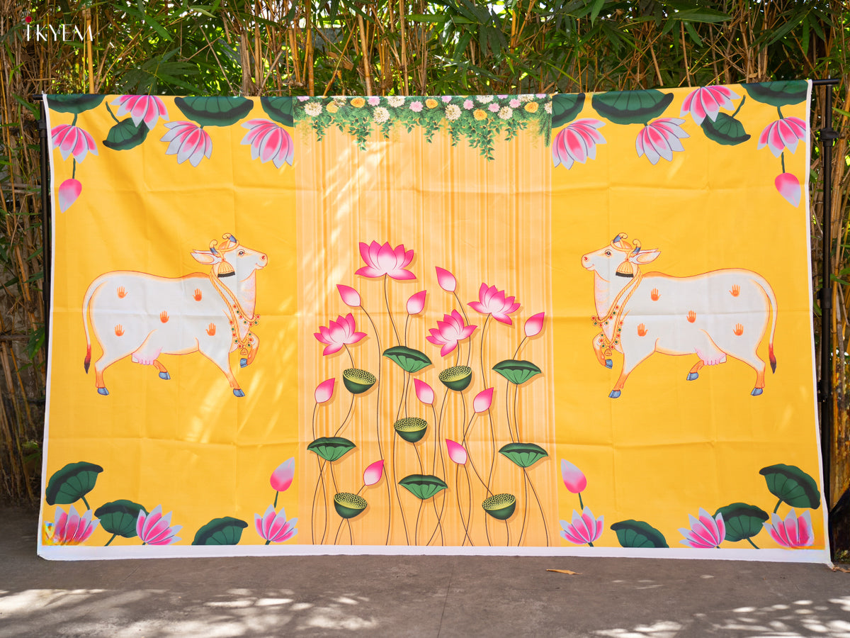 Pichwai Backdrop - Yellow - (5×8 feet) - KC11130