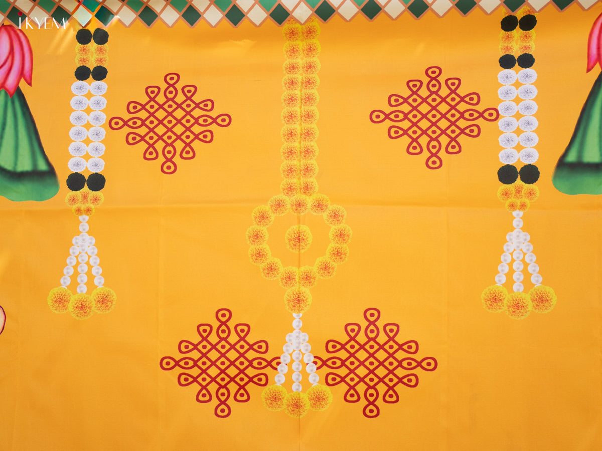 Pichwai Backdrop - Yellow - (5×8 feet)- KC11131