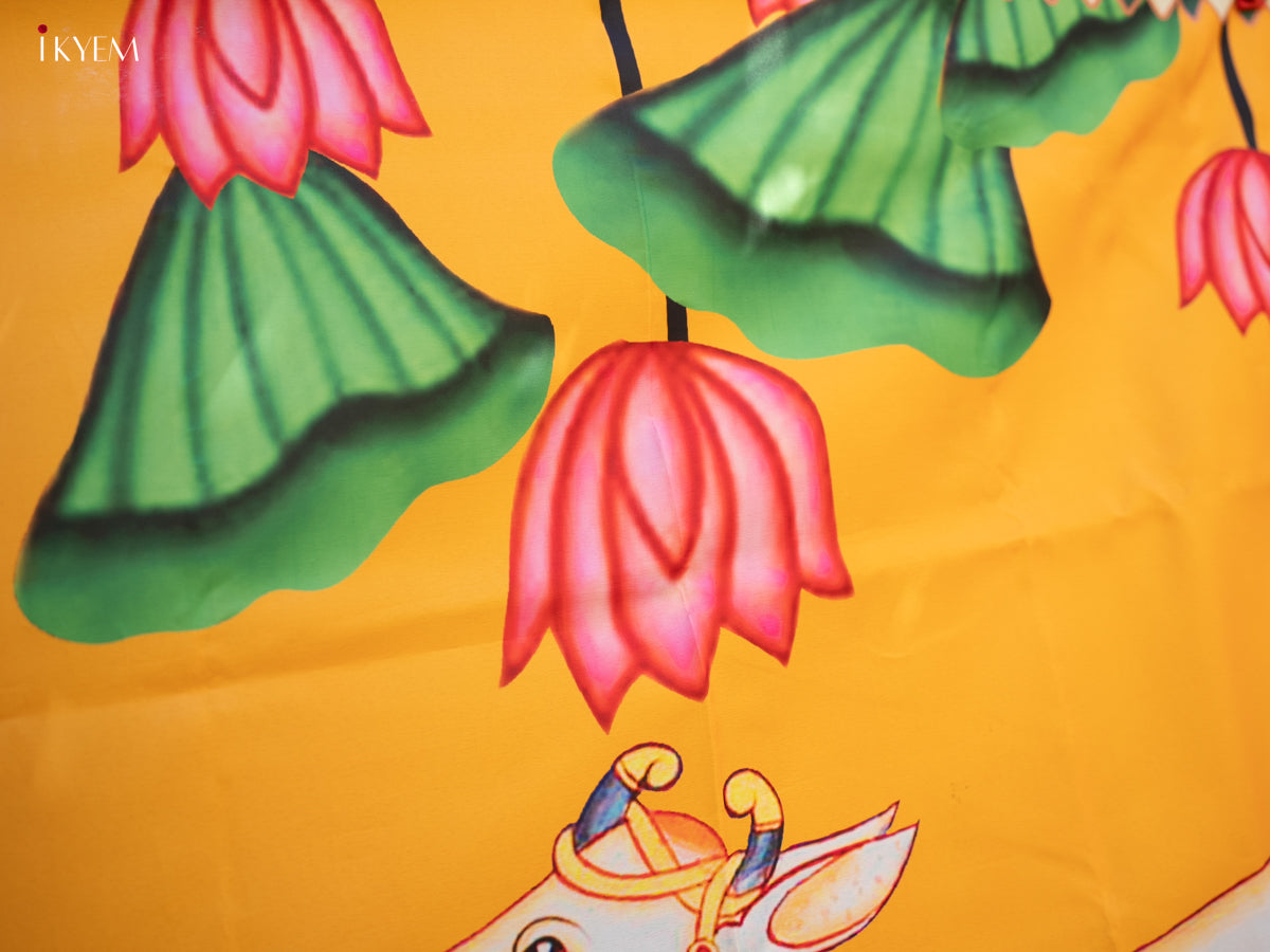 Pichwai Backdrop - Yellow - (5×8 feet)- KC11131