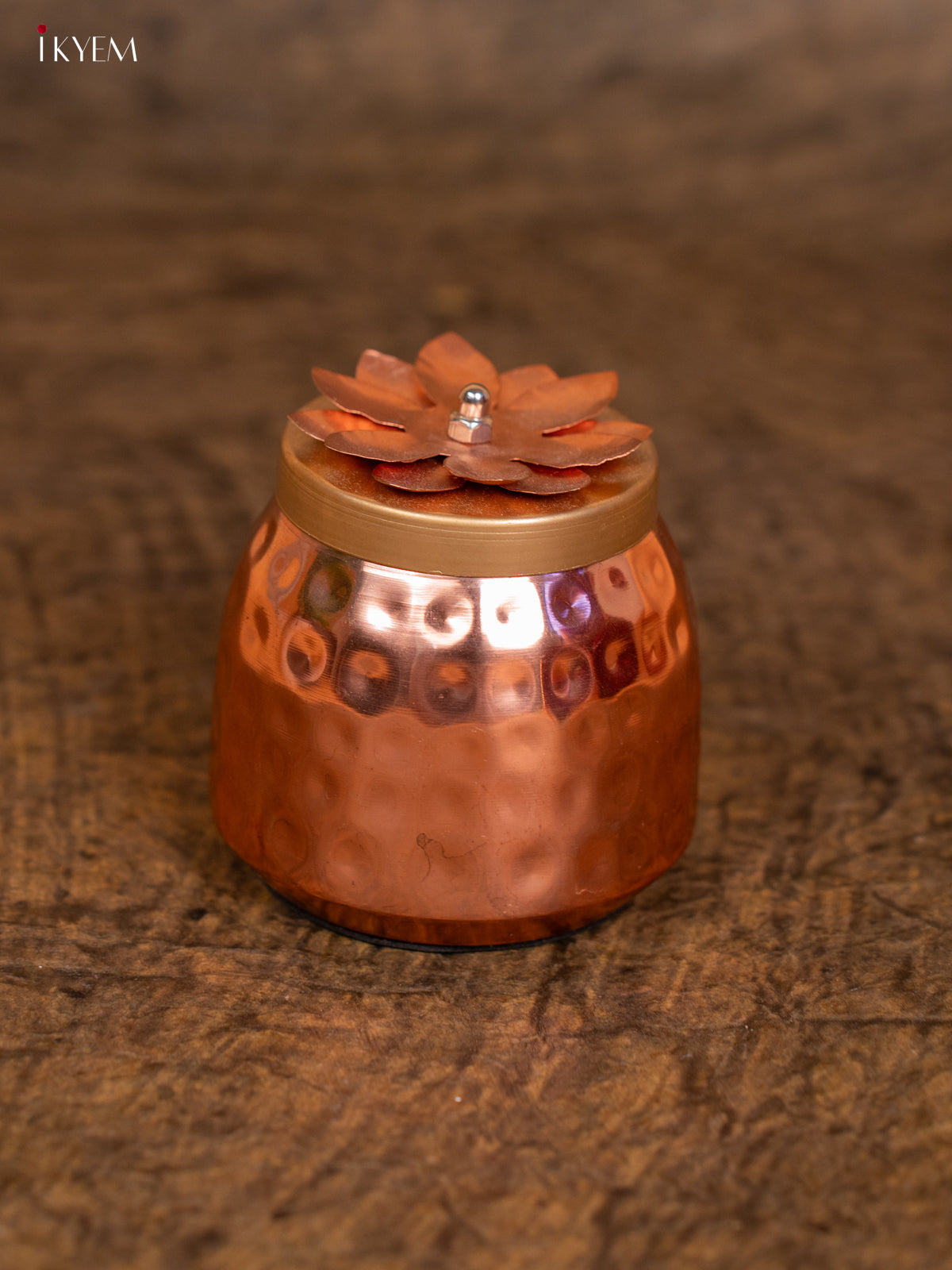 Nut Jar with Floral Embossing - Copper - (4×4)- KC12124