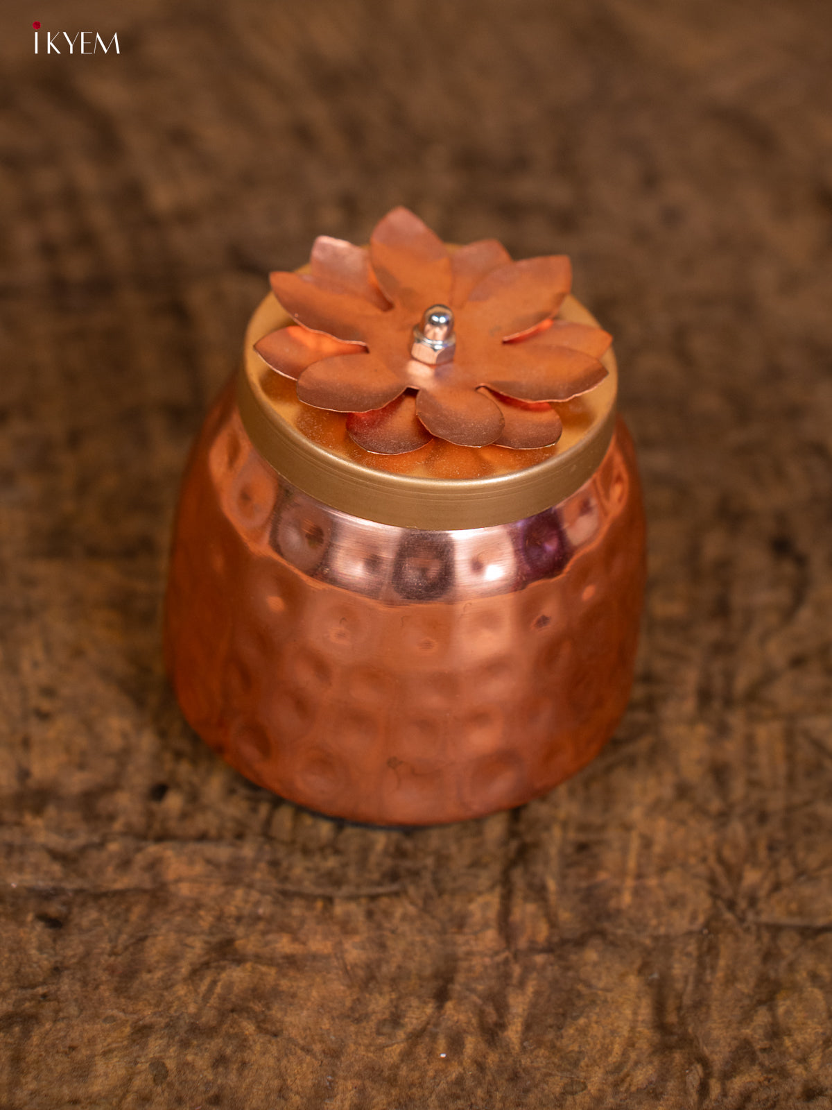 Nut Jar with Floral Embossing - Copper - (4×4)- KC12124