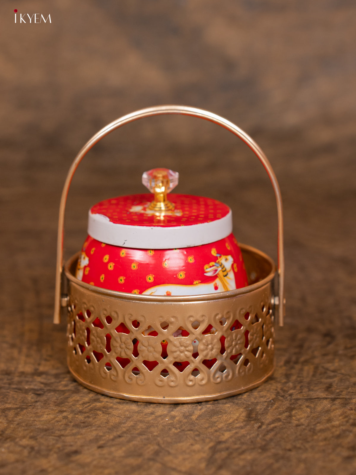 Pichwai Nut Jar with Basket - KC12128