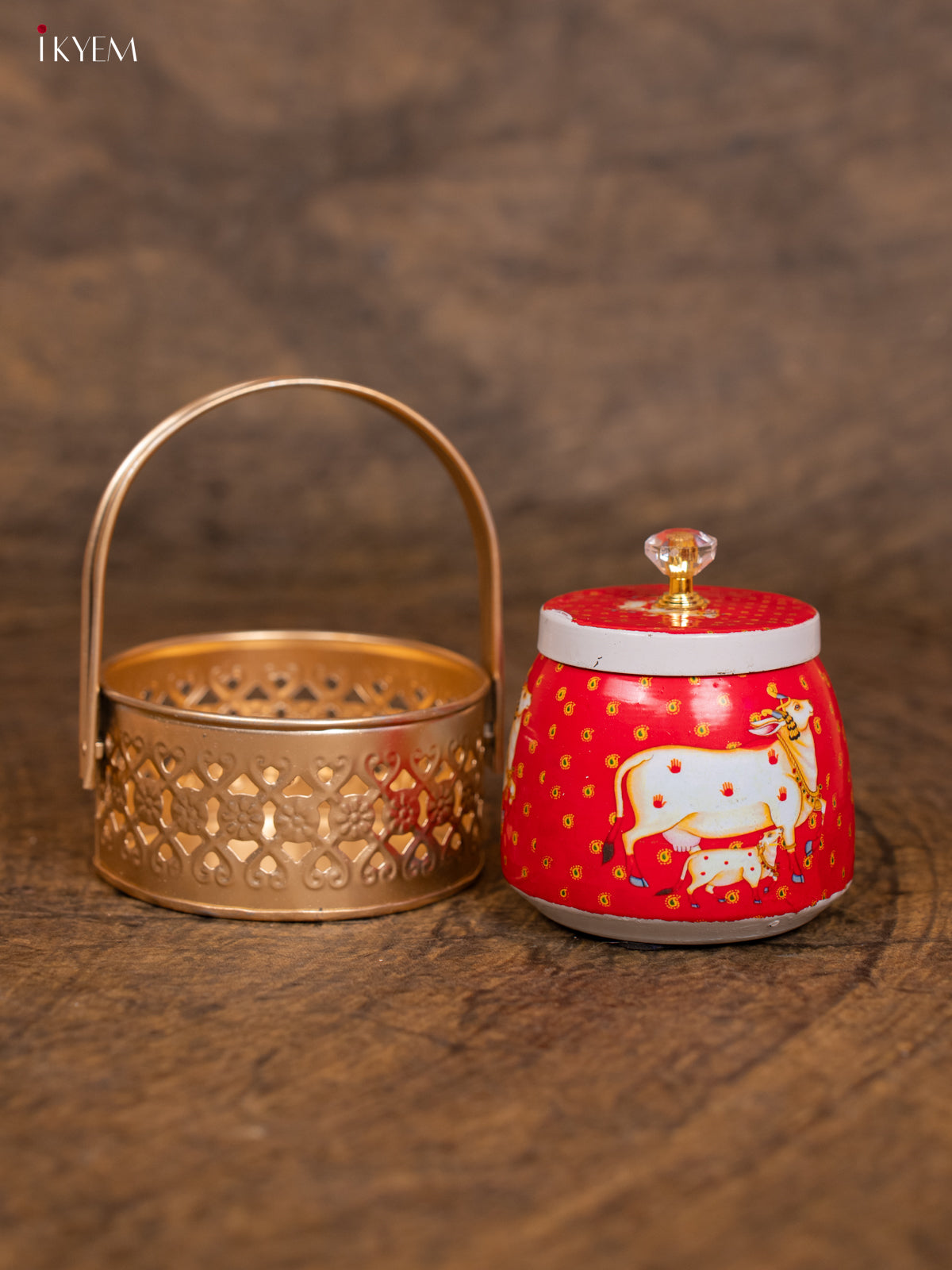 Pichwai Nut Jar with Basket - KC12128