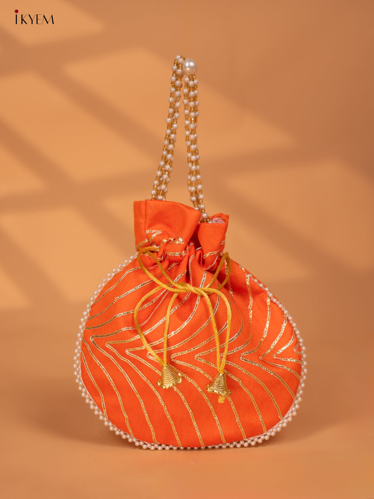 Raw Silk Embroidered Potli Bag - Return Gift - KC28117