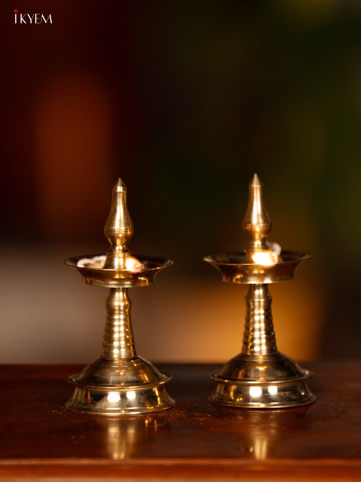 Brass Kerala Diya (set of 2) - 5 inch - KK26122