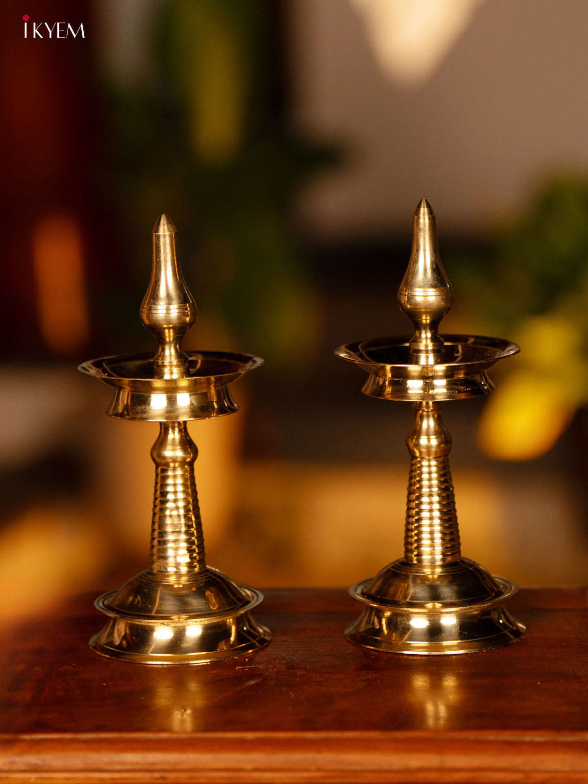 Brass Kerala Diya (set of 2) - 9 inch - KK26124