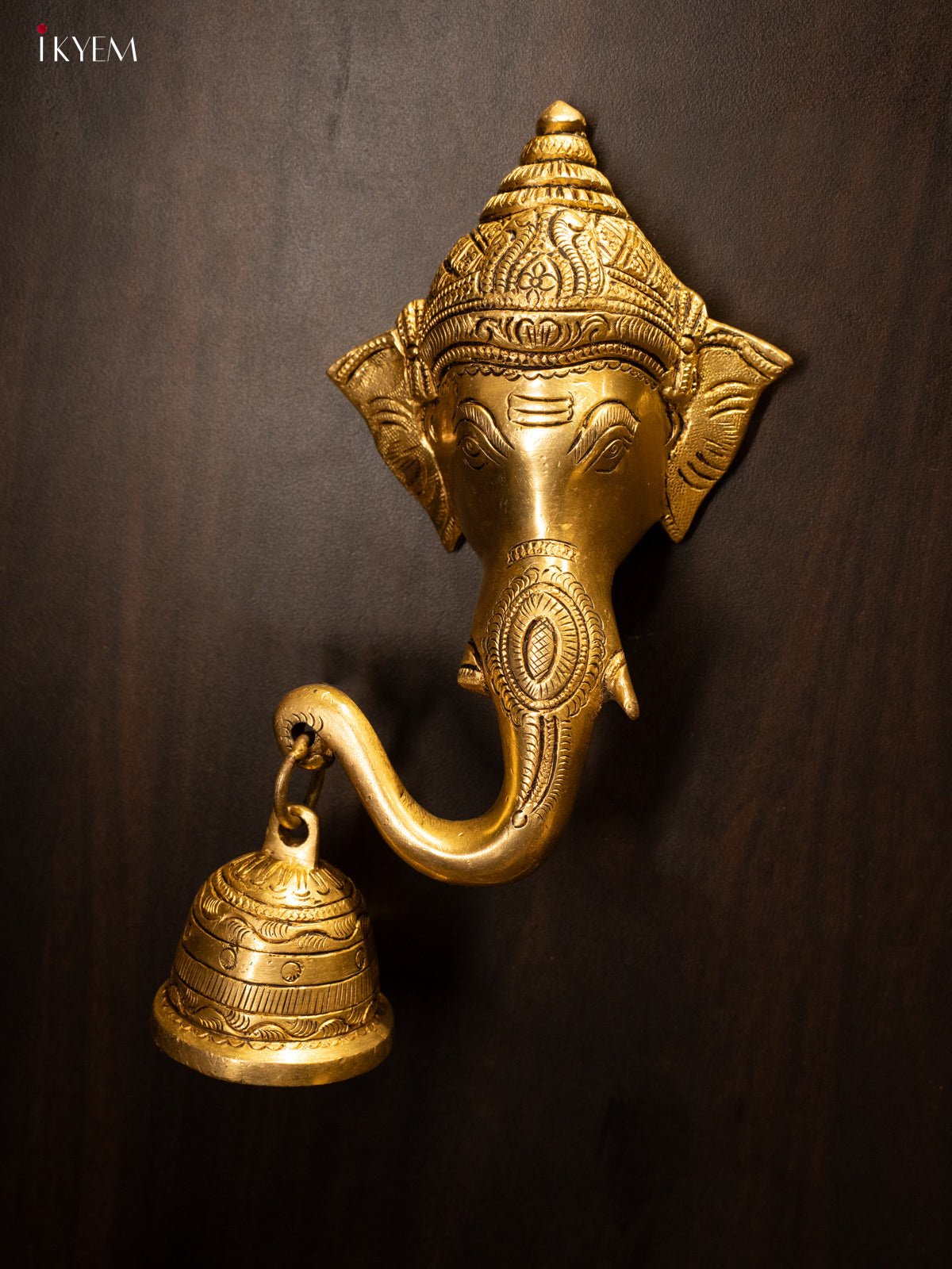 Brass Ganesha Face with Bell - KK26144