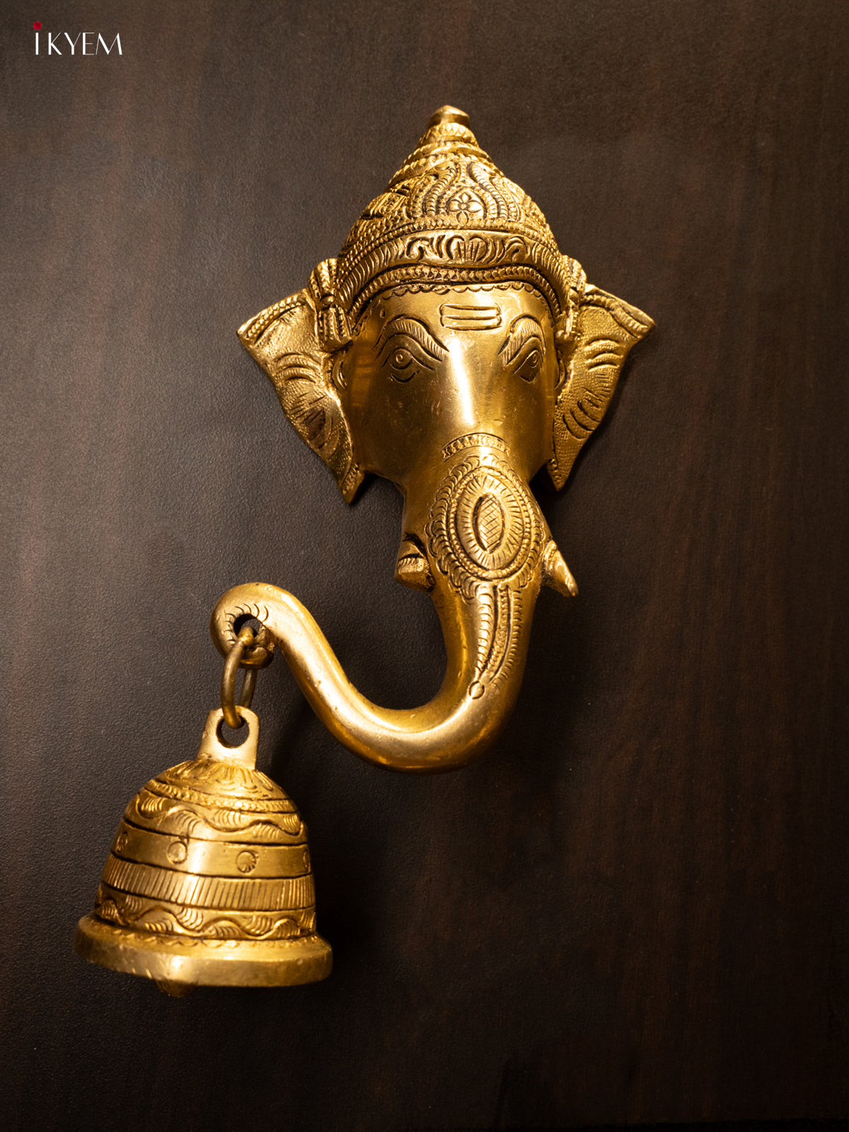 Brass Ganesha Face with Bell - KK26144