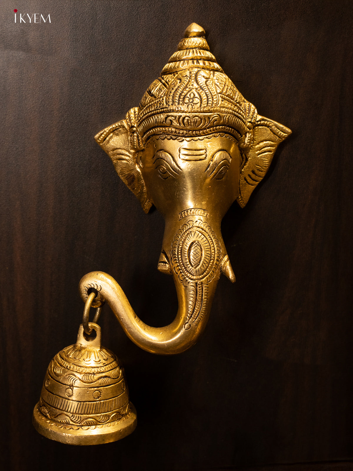 Brass Ganesha Face with Bell - KK26144