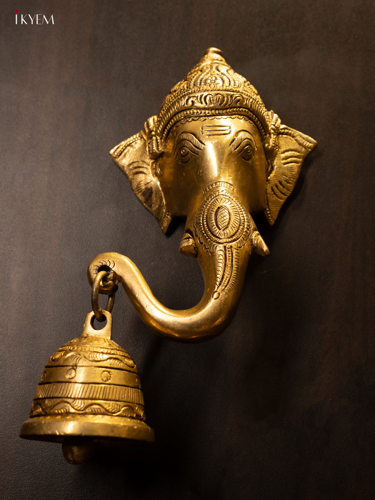 Brass Ganesha Face with Bell - KK26144