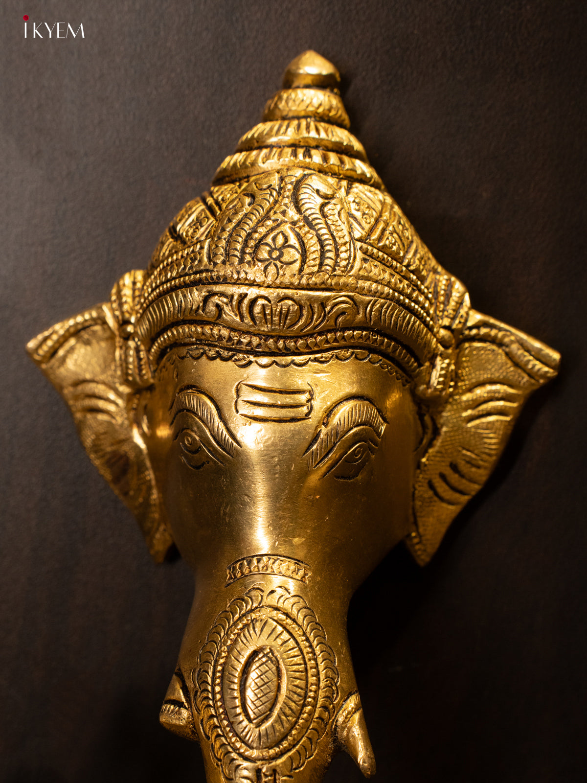 Brass Ganesha Face with Bell - KK26144