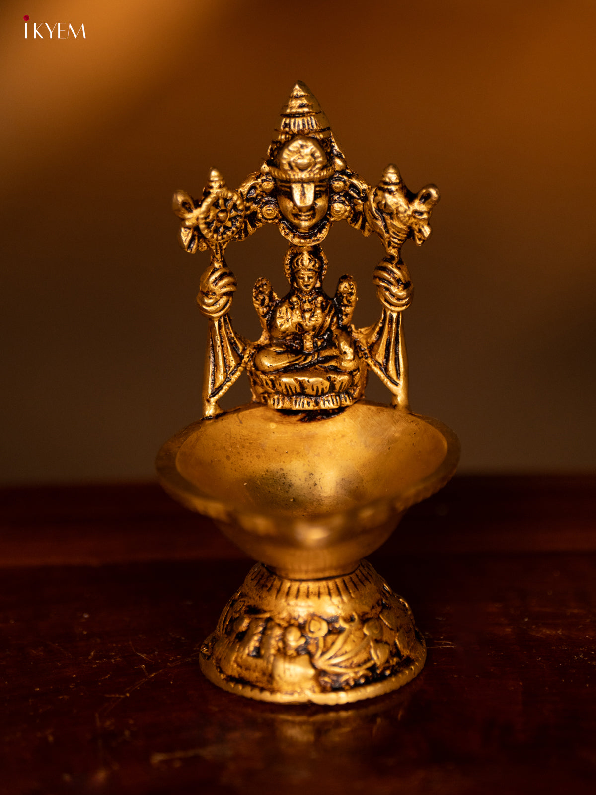 Brass Balaji Diya with Lakshmi - 5 Inch- KK26146