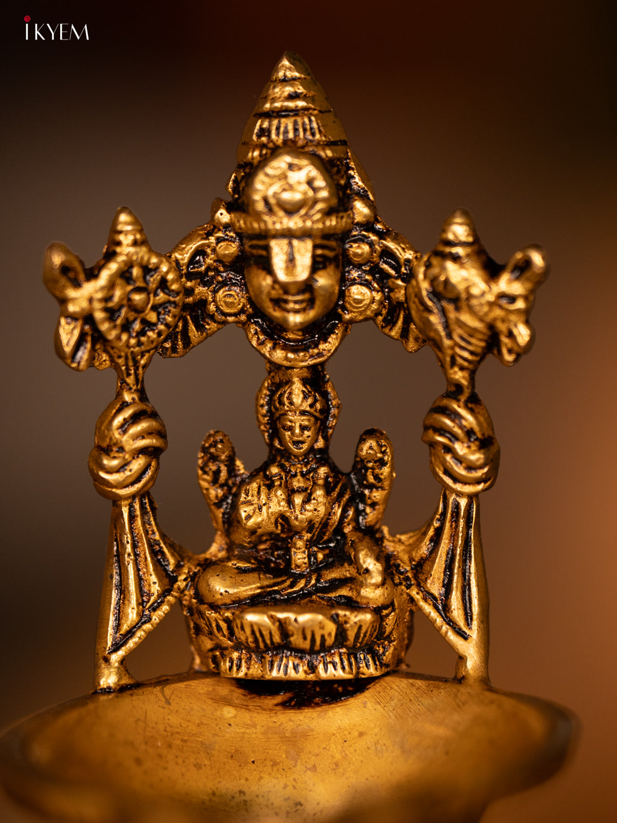 Brass Balaji Diya with Lakshmi - 5 Inch- KK26146