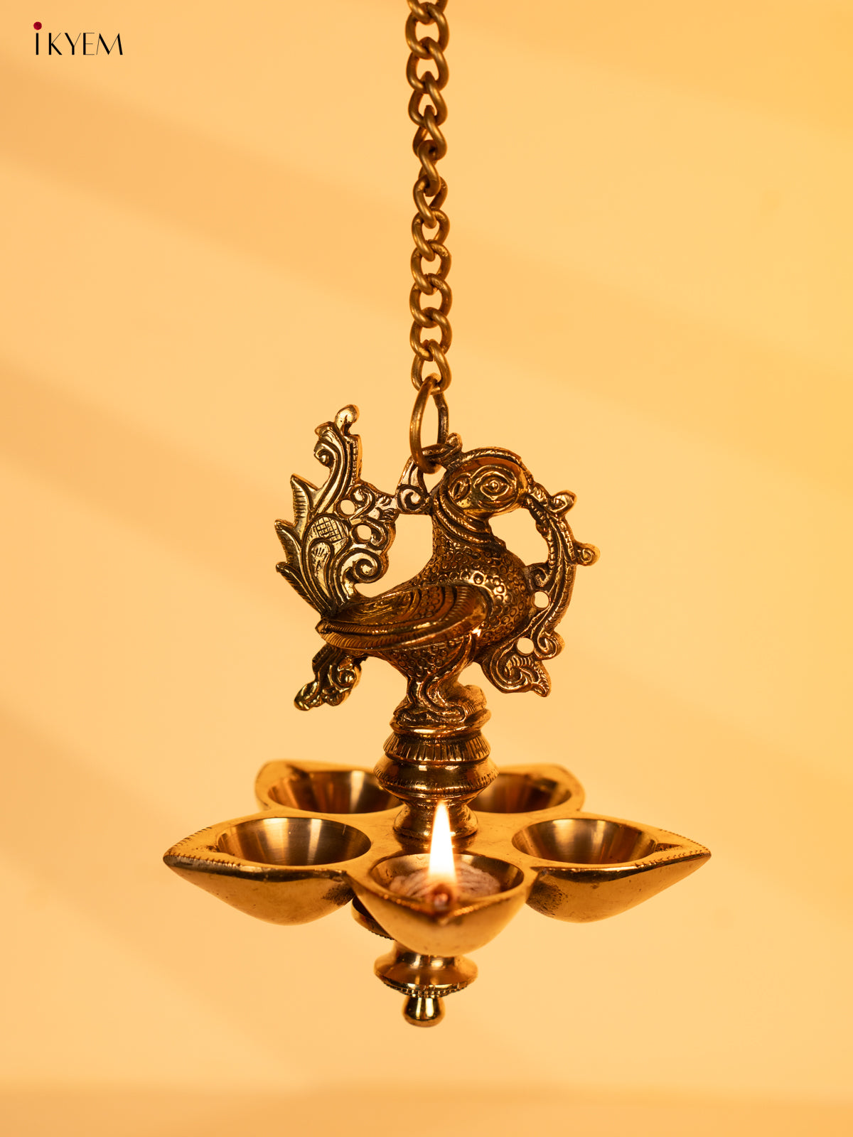 Brass 5-face Annapakshi Hanging Diya - KK26163