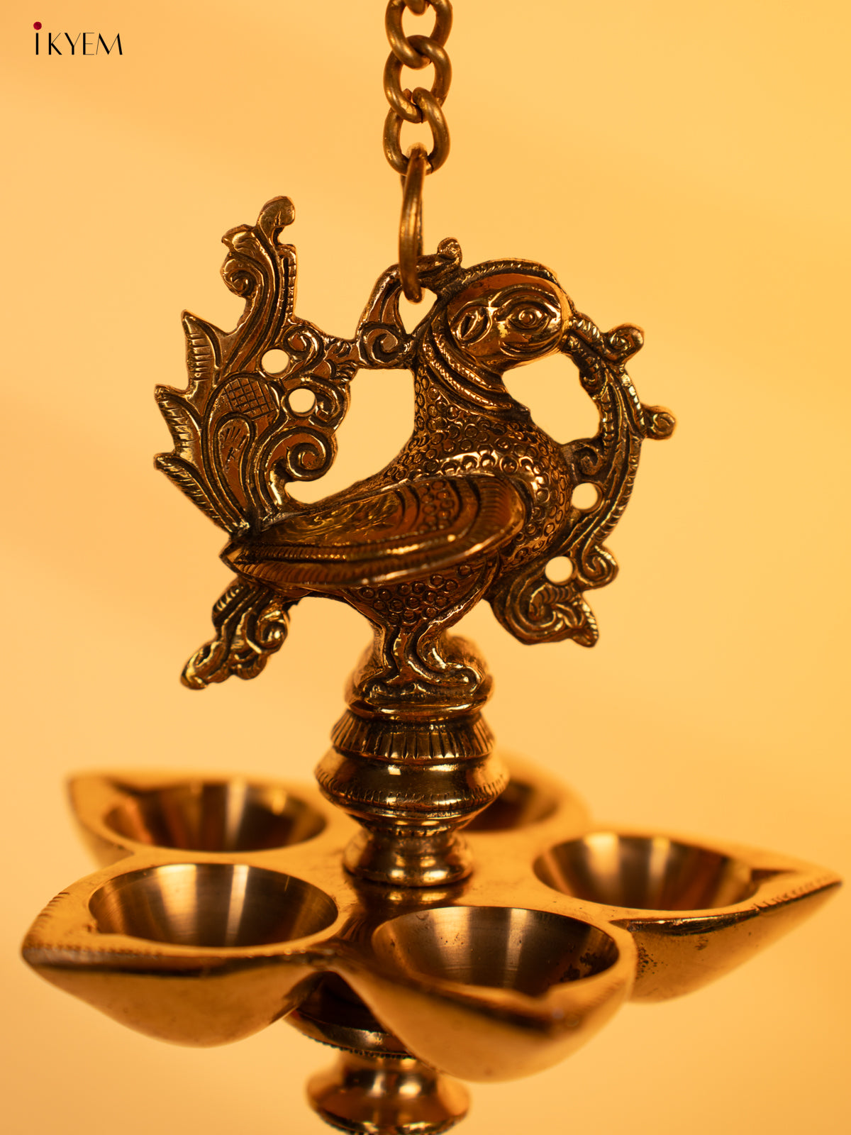 Brass 5-face Annapakshi Hanging Diya - KK26163