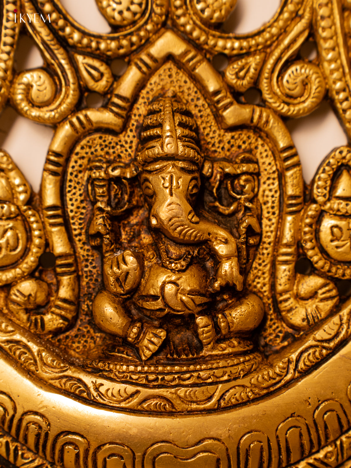 Brass Ganesha Wall Hanging with Bells - KK26165