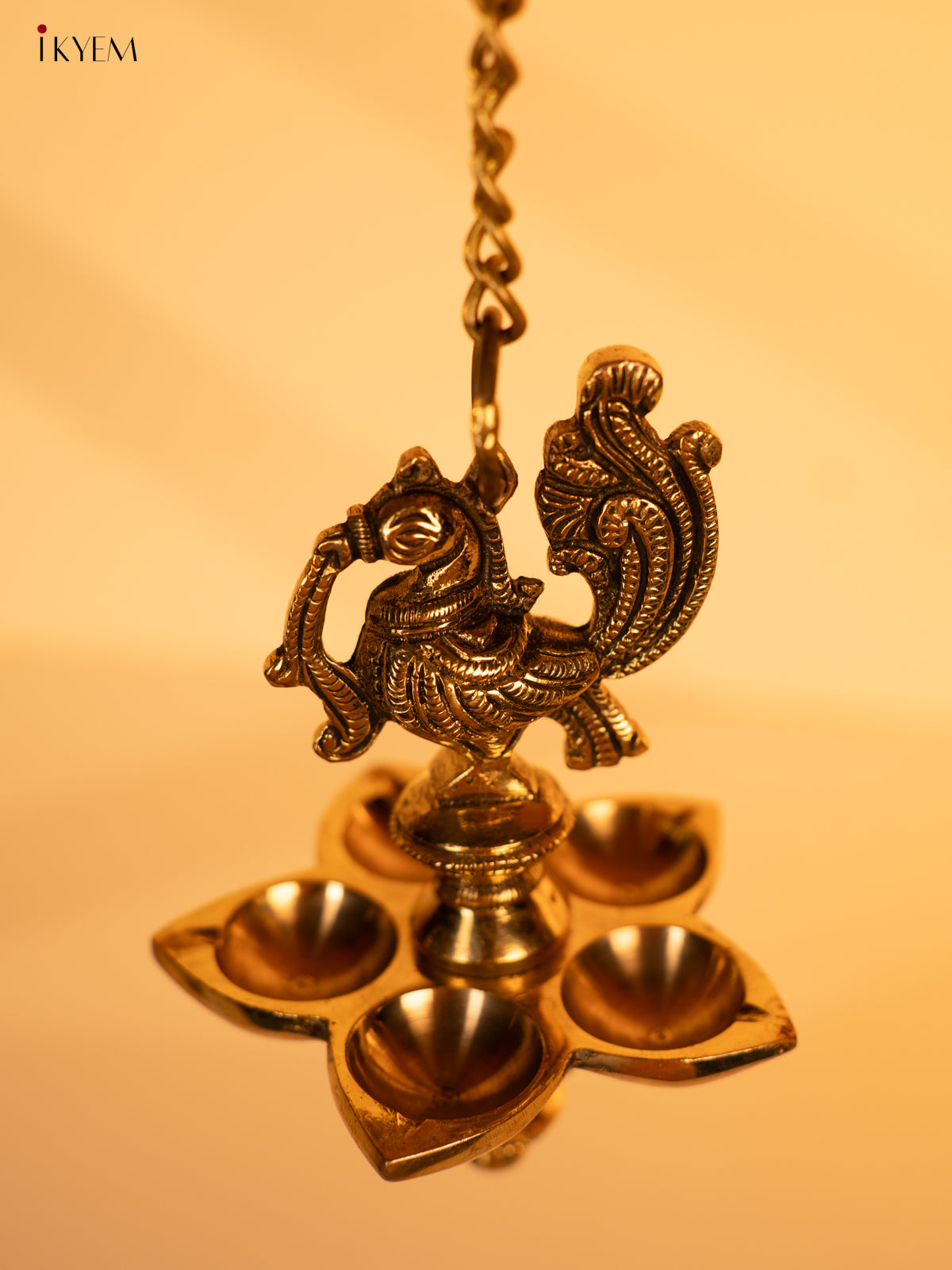 Brass Annapakshi 5-face Hanging Diya - KK26166