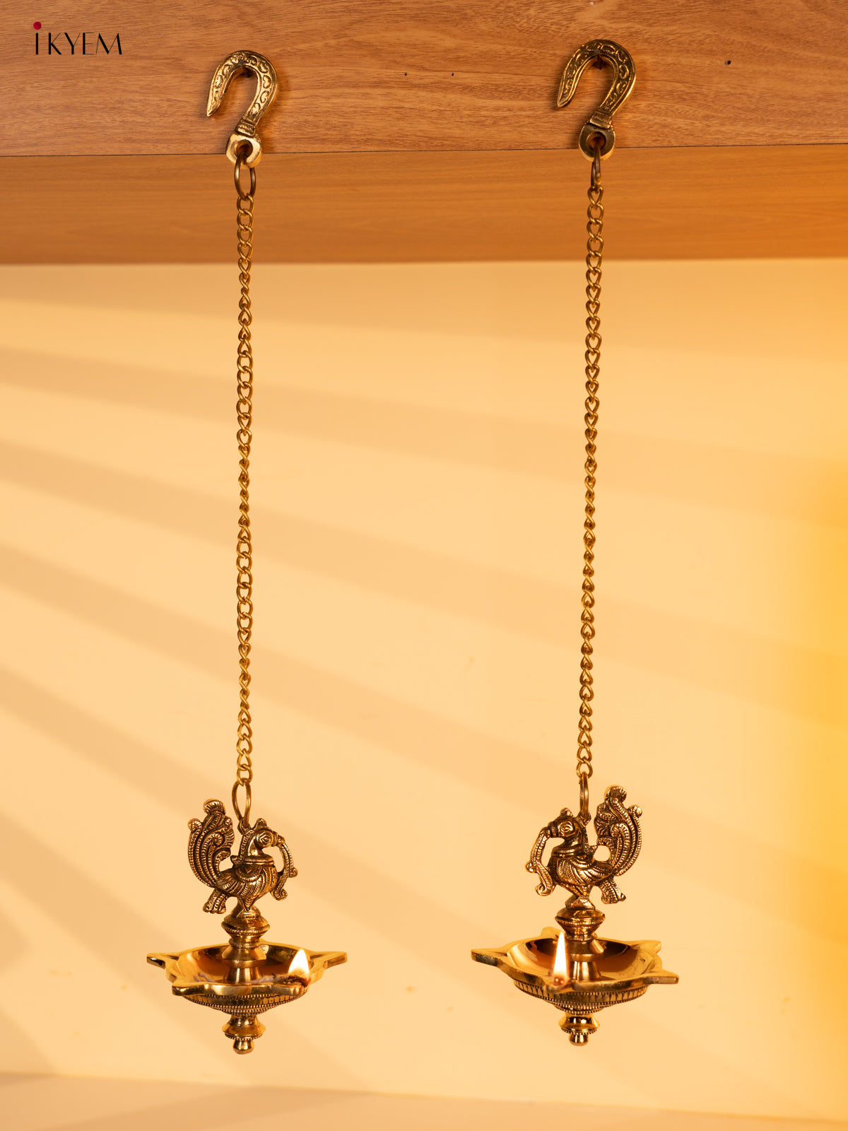 11aBrass Annapakshi 5-face Hanging Diya (Set of 2) - KK26176